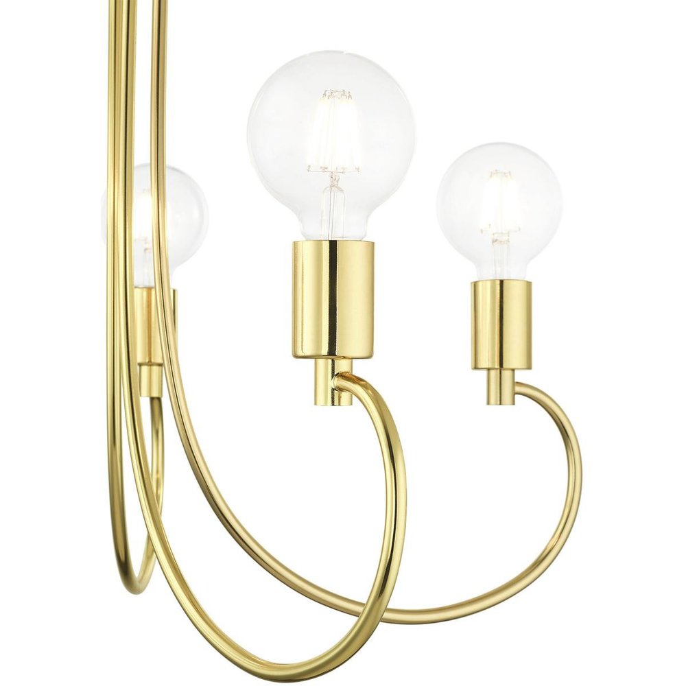 Brass Five Light Metal Dimmable Chandelier With Shades HomeRoots