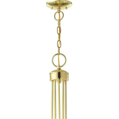 Brass Five Light Metal Dimmable Chandelier With Shades HomeRoots