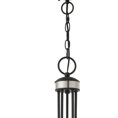 Black Five Light Metal Dimmable Chandelier With Shades HomeRoots