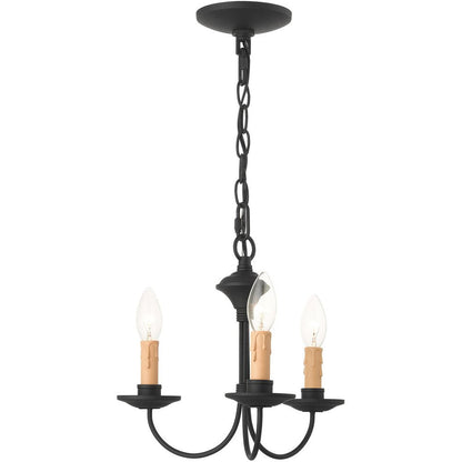Black Three Light Metal Dimmable Chandelier With Shades HomeRoots