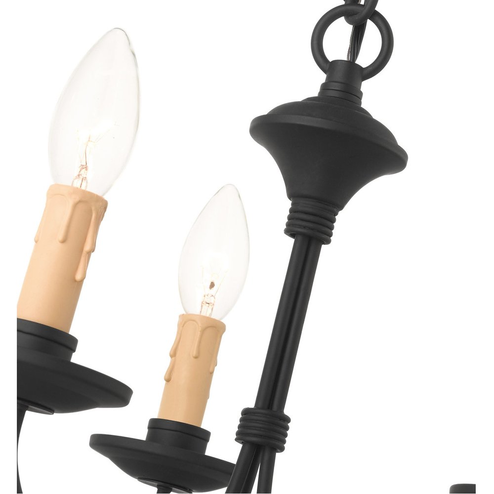 Black Three Light Metal Dimmable Chandelier With Shades HomeRoots