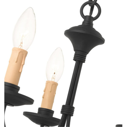 Black Three Light Metal Dimmable Chandelier With Shades HomeRoots