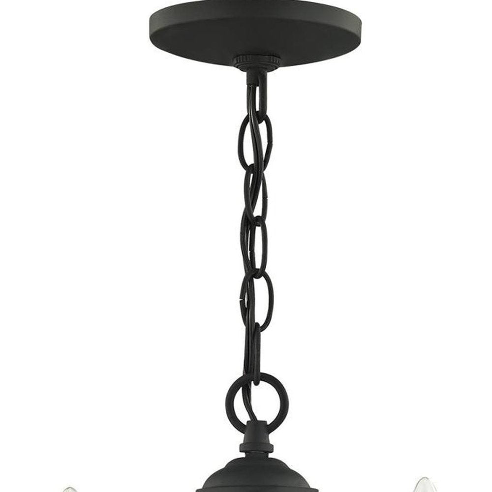 Black Three Light Metal Dimmable Chandelier With Shades HomeRoots