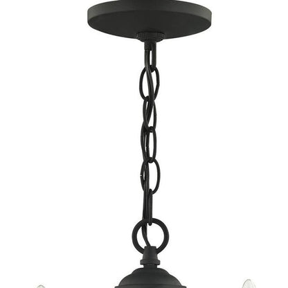 Black Three Light Metal Dimmable Chandelier With Shades HomeRoots