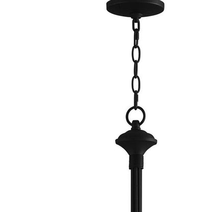 Black Eight Light Metal Dimmable Chandelier With Shades HomeRoots