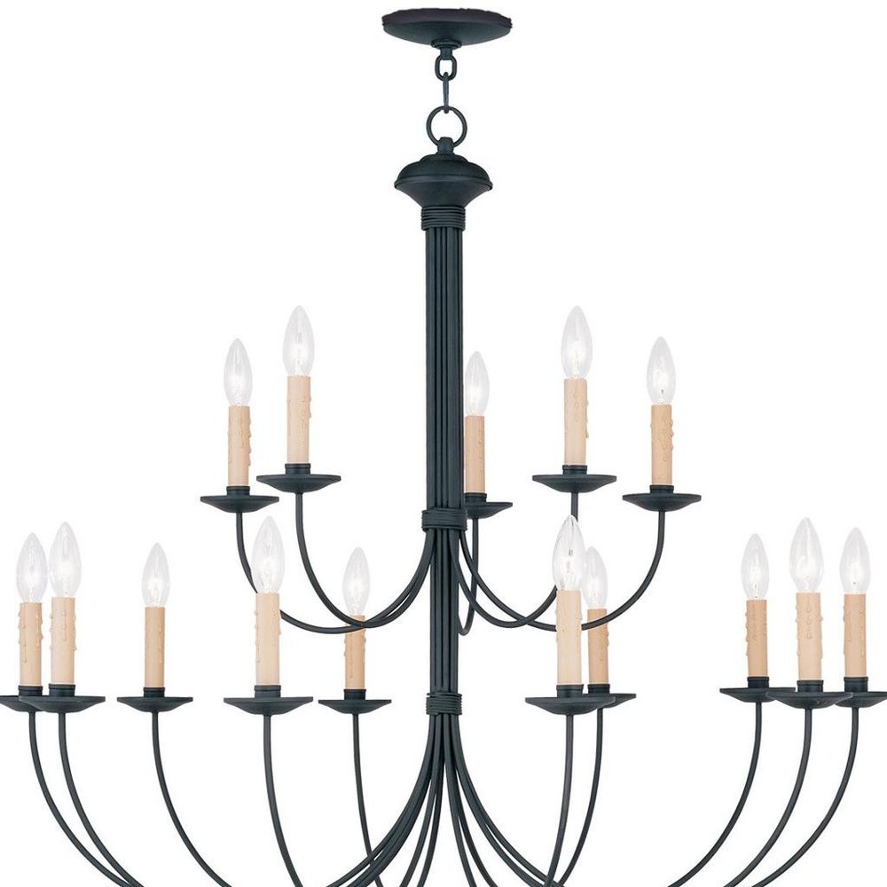 Black Multi Light Metal Dimmable Chandelier With Shades HomeRoots