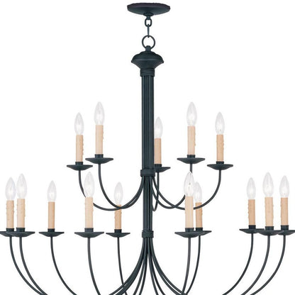 Black Multi Light Metal Dimmable Chandelier With Shades HomeRoots
