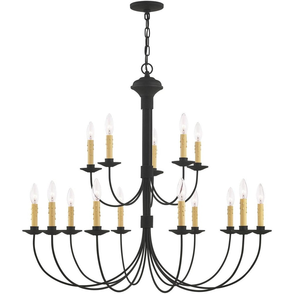 Black Multi Light Metal Dimmable Chandelier With Shades HomeRoots