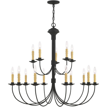 Black Multi Light Metal Dimmable Chandelier With Shades HomeRoots