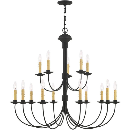 Black Multi Light Metal Dimmable Chandelier With Shades HomeRoots