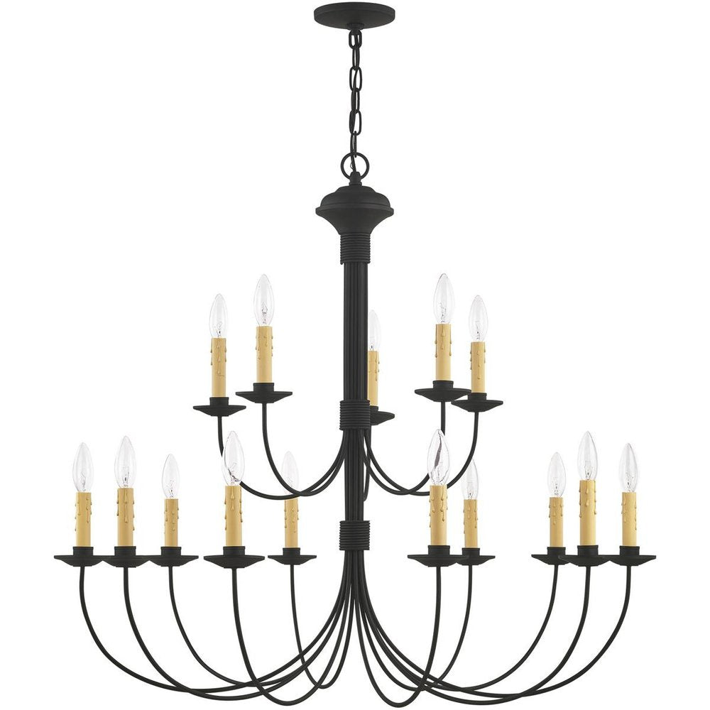 Black Multi Light Metal Dimmable Chandelier With Shades HomeRoots