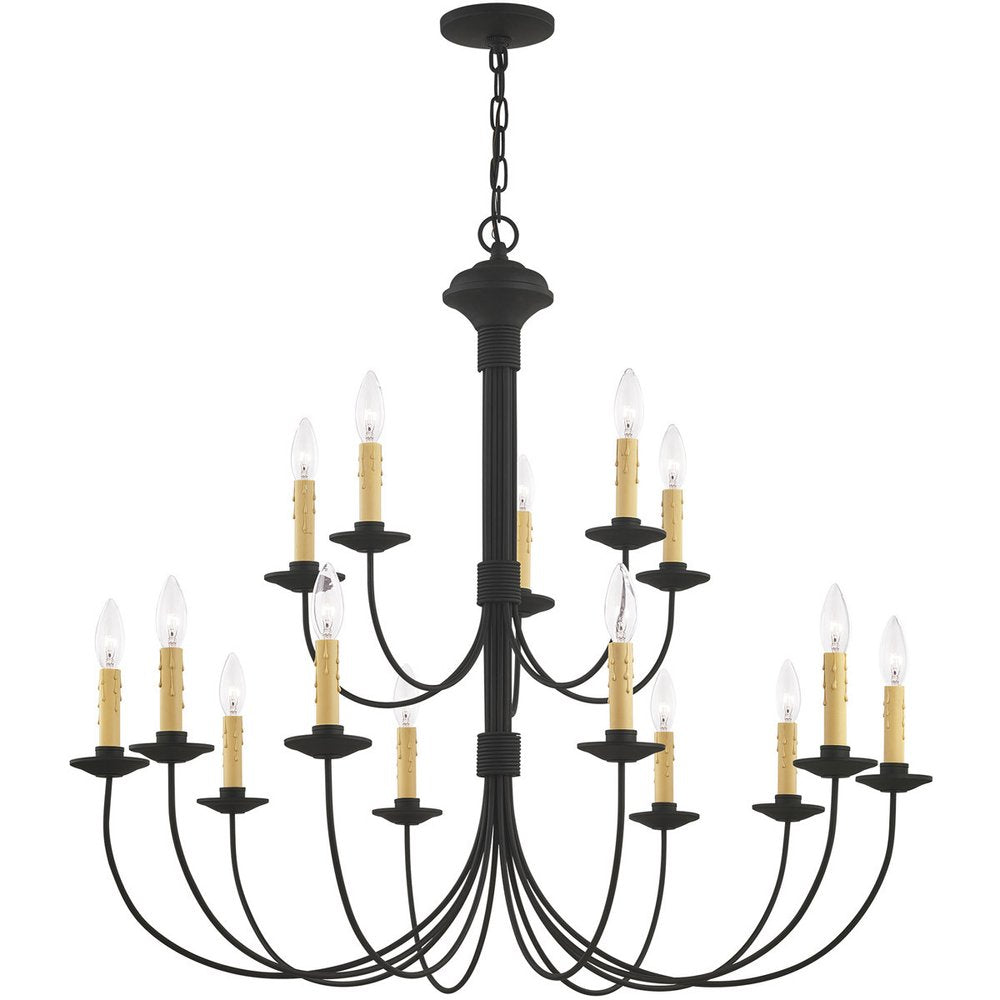 Black Multi Light Metal Dimmable Chandelier With Shades HomeRoots