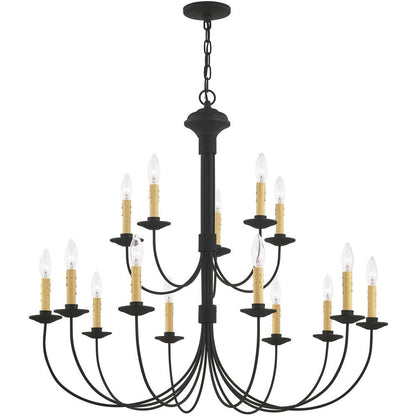 Black Multi Light Metal Dimmable Chandelier With Shades HomeRoots