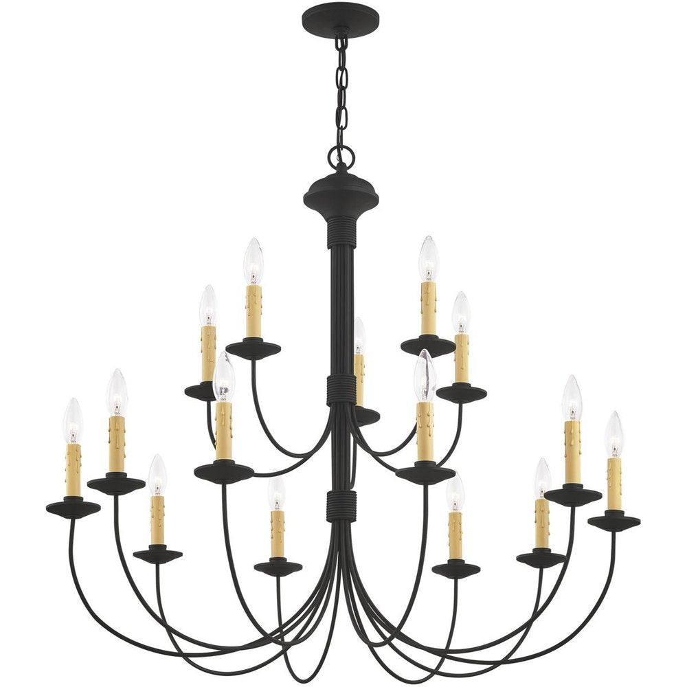 Black Multi Light Metal Dimmable Chandelier With Shades HomeRoots