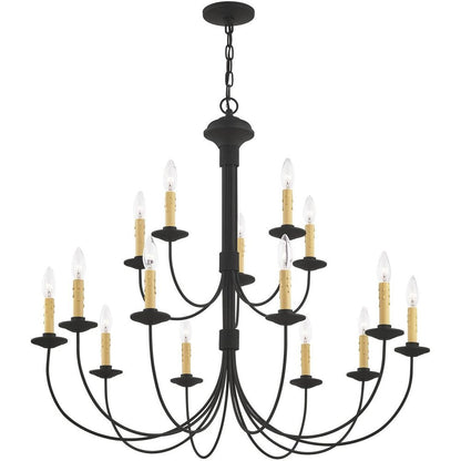 Black Multi Light Metal Dimmable Chandelier With Shades HomeRoots
