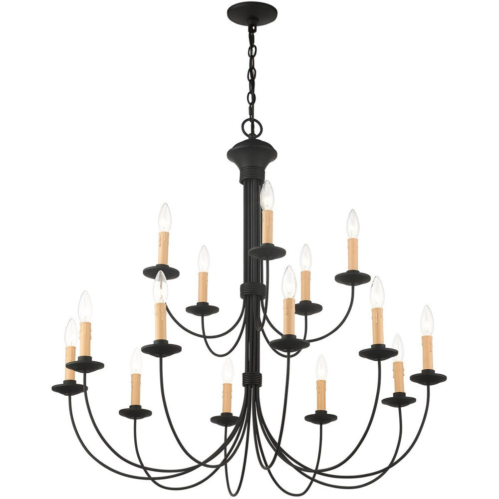 Black Multi Light Metal Dimmable Chandelier With Shades HomeRoots