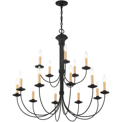 Black Multi Light Metal Dimmable Chandelier With Shades HomeRoots