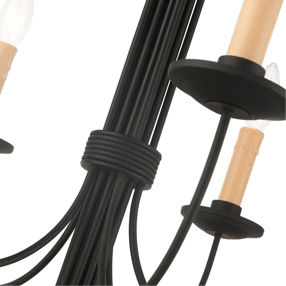 Black Multi Light Metal Dimmable Chandelier With Shades HomeRoots