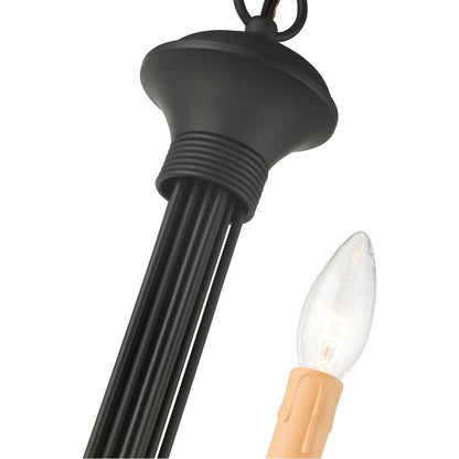 Black Multi Light Metal Dimmable Chandelier With Shades HomeRoots