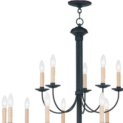 Black Multi Light Metal Dimmable Chandelier With Shades HomeRoots