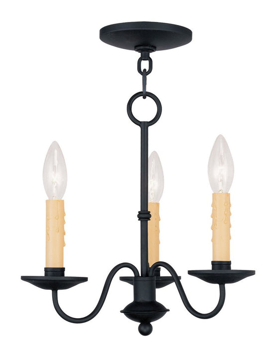 Black Three Light Metal Dimmable Chandelier With Shades HomeRoots