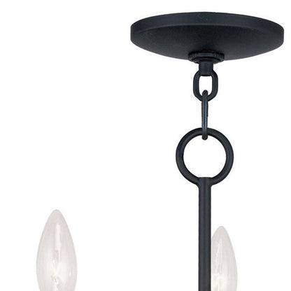 Black Three Light Metal Dimmable Chandelier With Shades HomeRoots