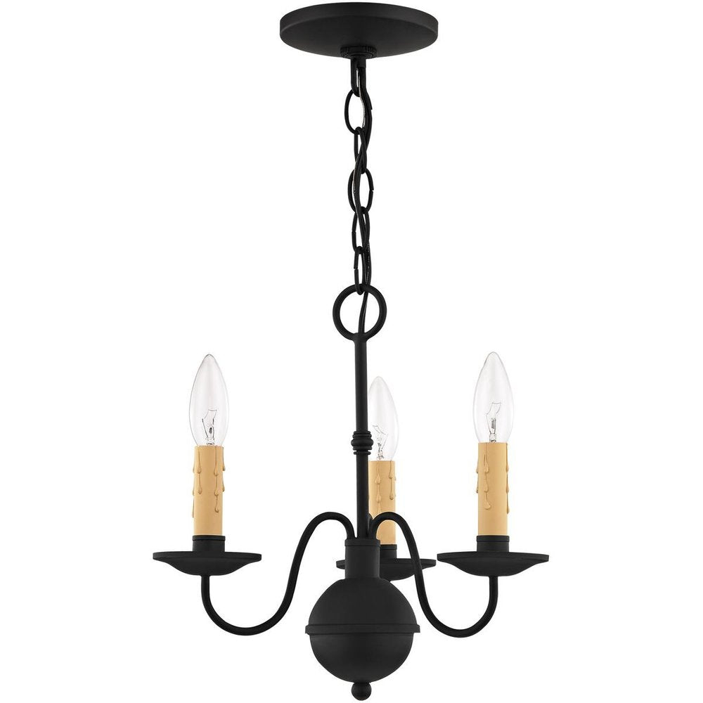 Black Three Light Metal Dimmable Chandelier With Shades HomeRoots