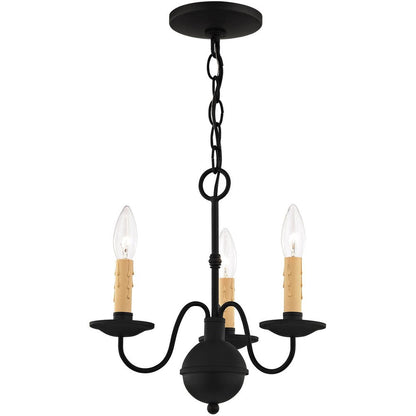 Black Three Light Metal Dimmable Chandelier With Shades HomeRoots