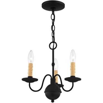 Black Three Light Metal Dimmable Chandelier With Shades HomeRoots