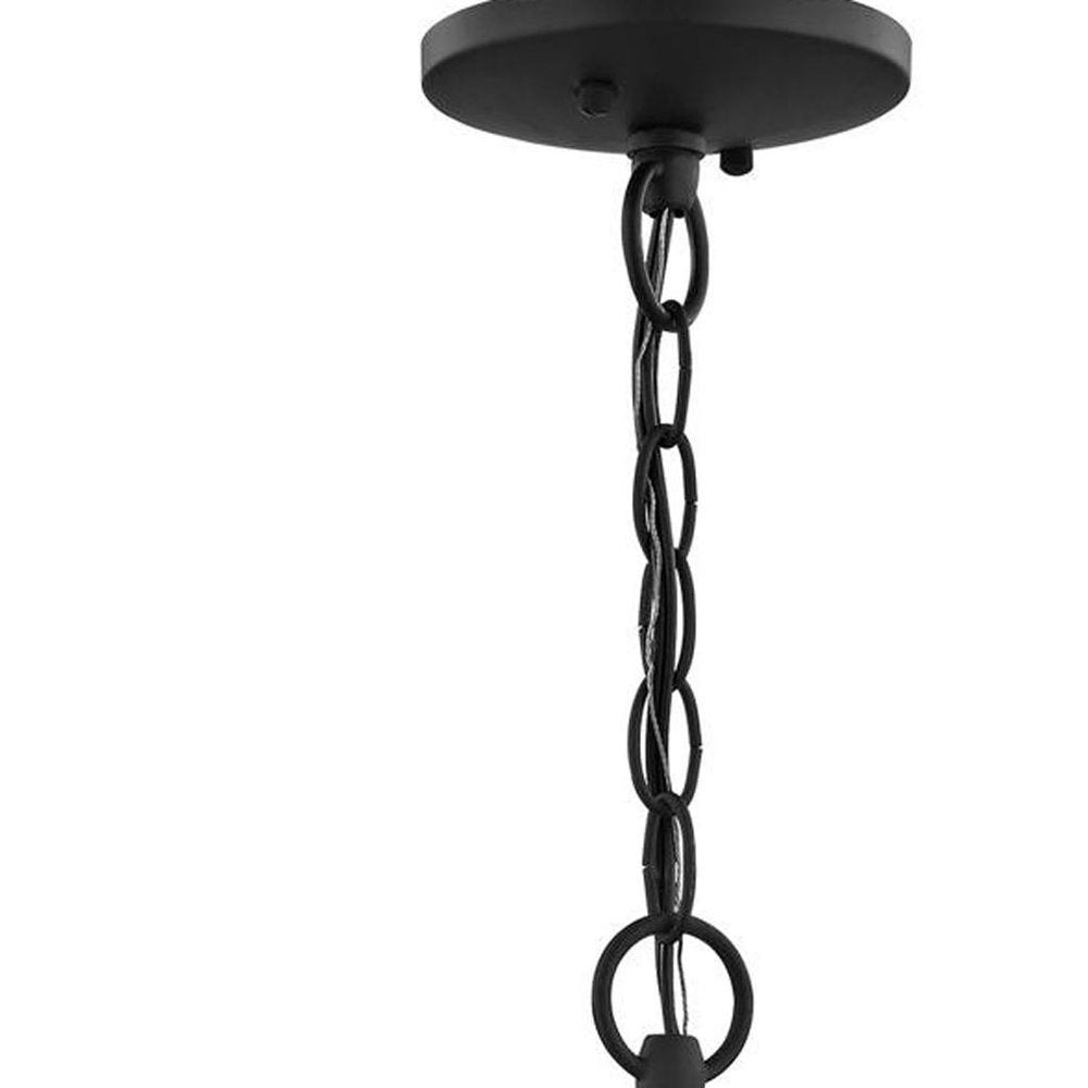 Black Four Light Metal Dimmable Chandelier With Shades HomeRoots