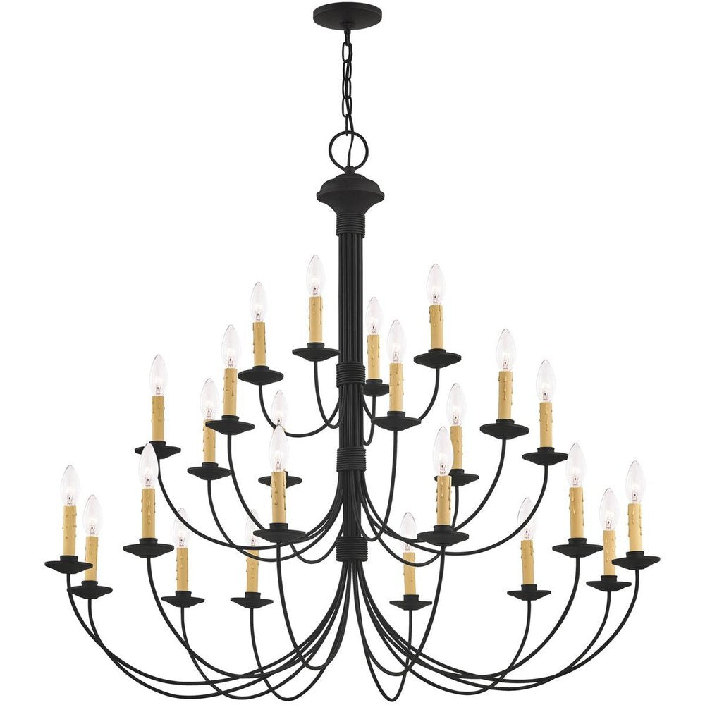 Black Multi Light Metal Dimmable Chandelier With Shades HomeRoots