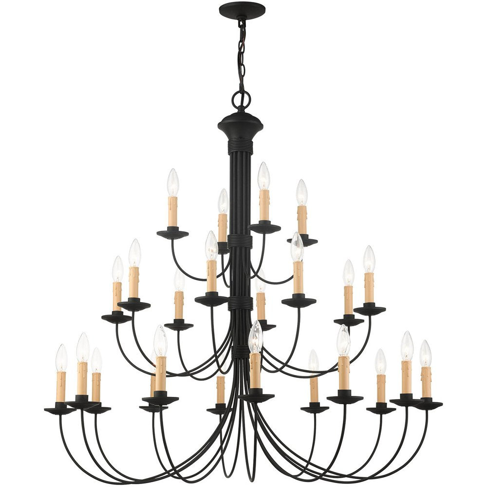 Black Multi Light Metal Dimmable Chandelier With Shades HomeRoots
