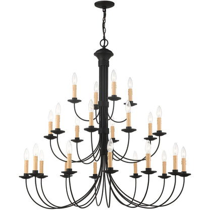 Black Multi Light Metal Dimmable Chandelier With Shades HomeRoots