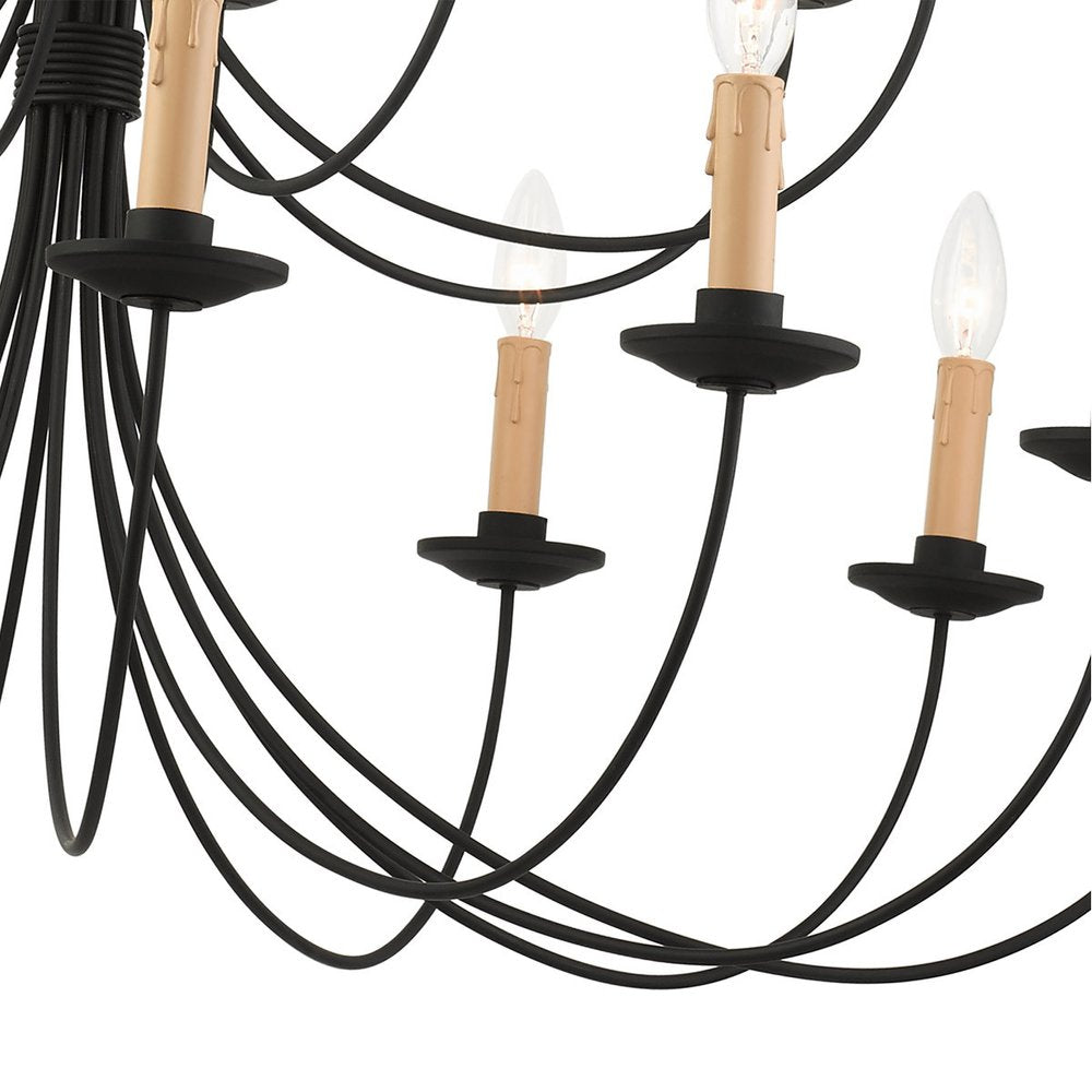 Black Multi Light Metal Dimmable Chandelier With Shades HomeRoots