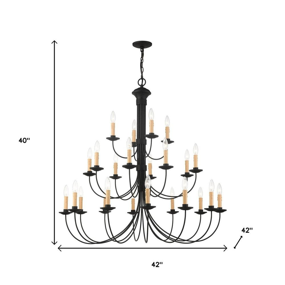 Black Multi Light Metal Dimmable Chandelier With Shades HomeRoots