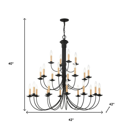 Black Multi Light Metal Dimmable Chandelier With Shades HomeRoots