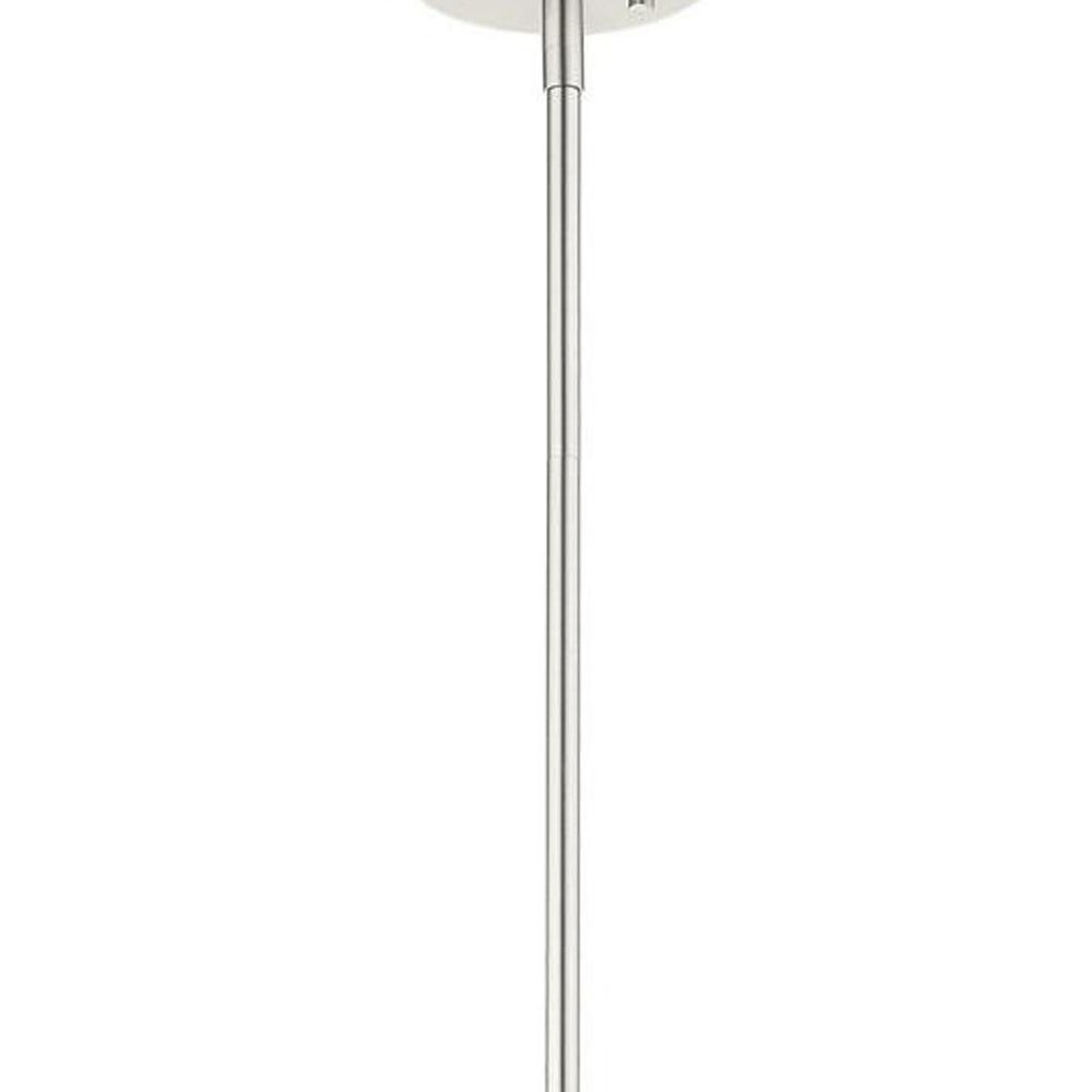 Nickel Three Light Metal Dimmable Chandelier With Shades HomeRoots