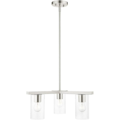 Nickel Three Light Metal Dimmable Chandelier With Shades HomeRoots