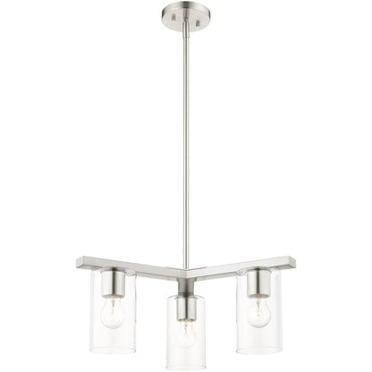 Three Light Dimmable Chandelier With Shades HomeRoots