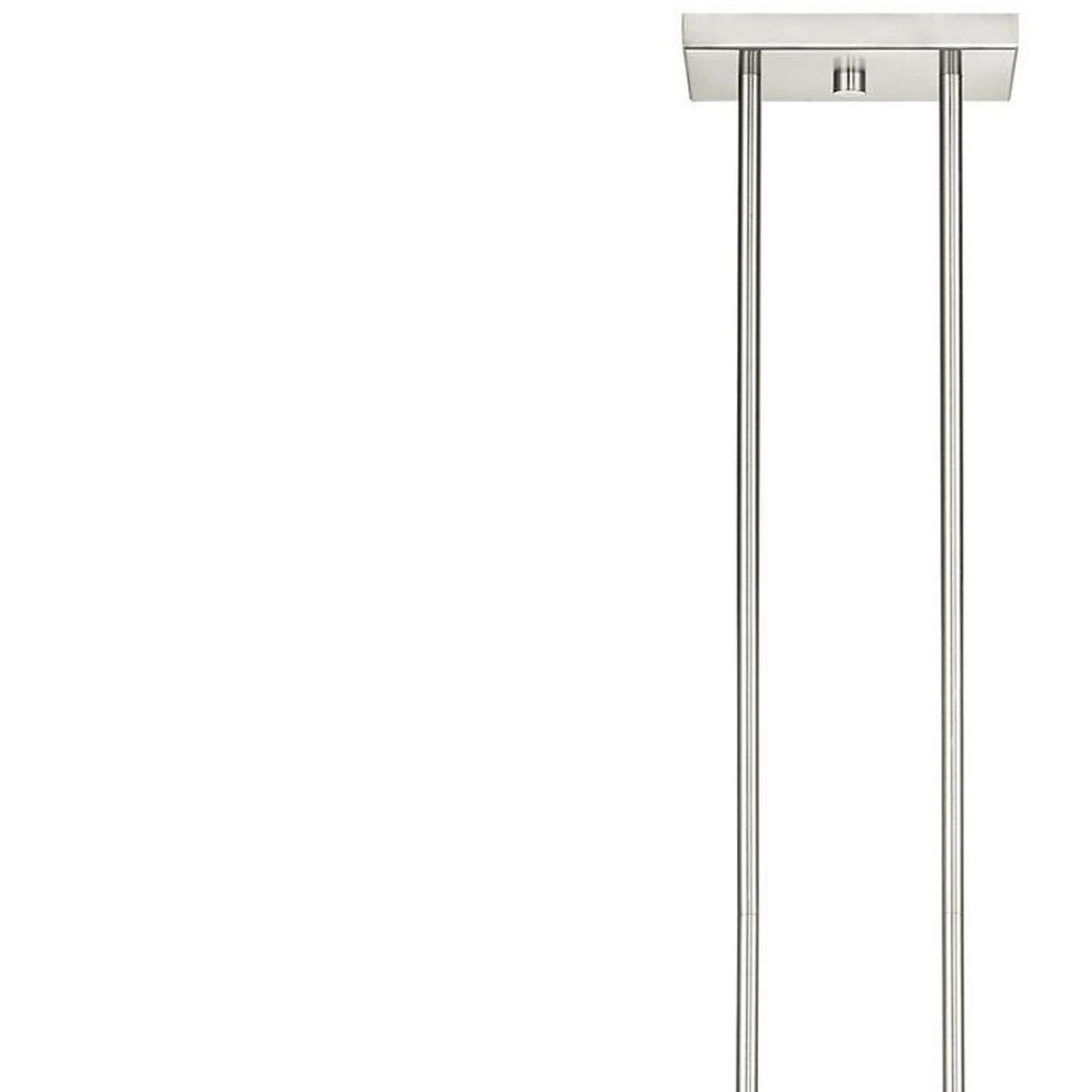 Nickel Four Light Metal Dimmable Chandelier With Shades HomeRoots