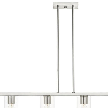 Nickel Four Light Metal Dimmable Chandelier With Shades HomeRoots