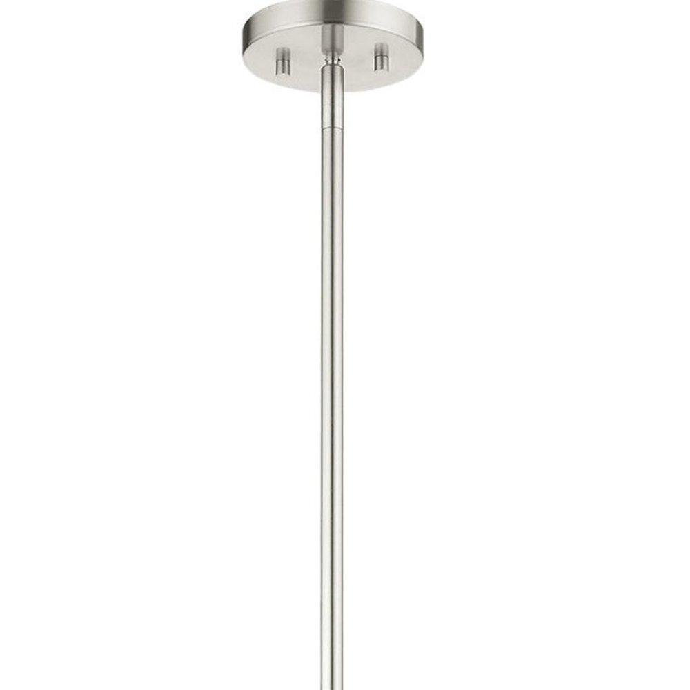 Nickel Five Light Metal Dimmable Chandelier With Shades HomeRoots