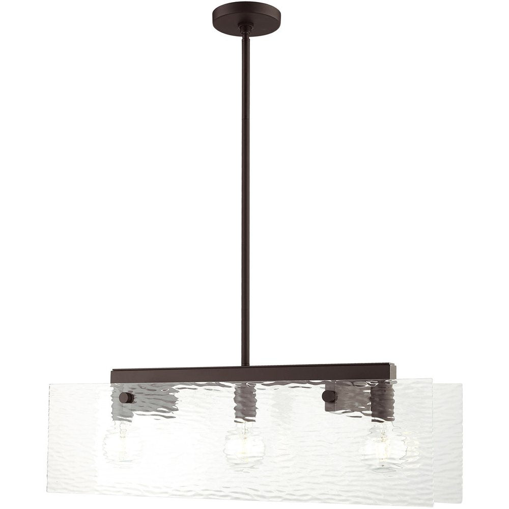 Bronze Three Light Metal Dimmable Chandelier With Shades HomeRoots