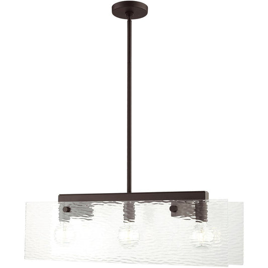Bronze Three Light Metal Dimmable Chandelier With Shades HomeRoots