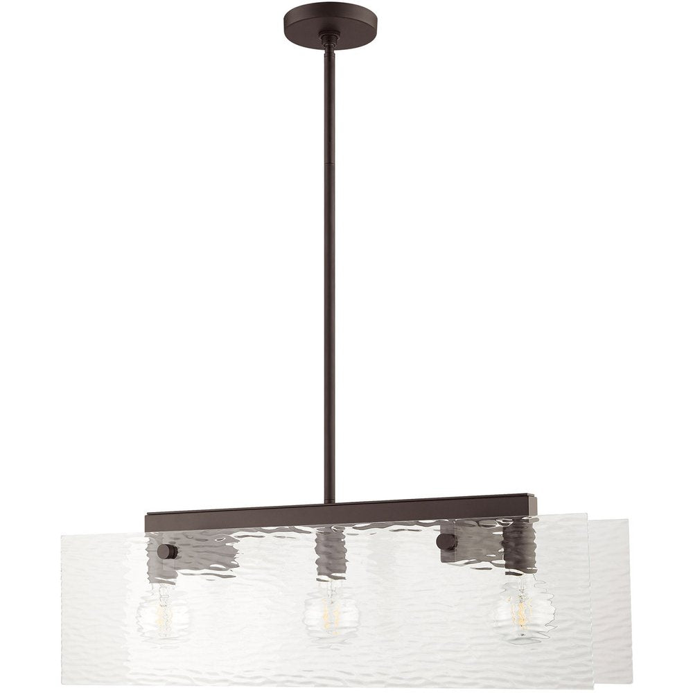 Bronze Three Light Metal Dimmable Chandelier With Shades HomeRoots