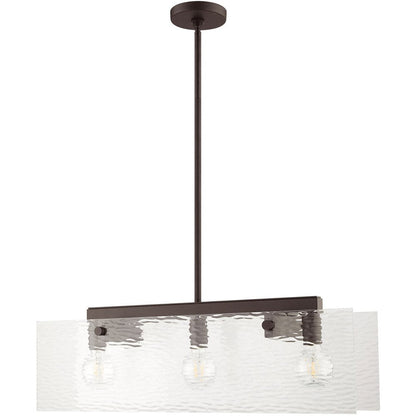 Bronze Three Light Metal Dimmable Chandelier With Shades HomeRoots