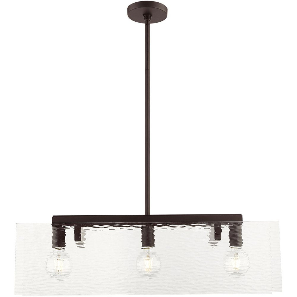 Bronze Three Light Metal Dimmable Chandelier With Shades HomeRoots