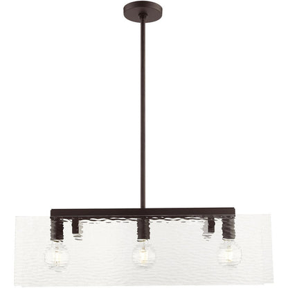 Bronze Three Light Metal Dimmable Chandelier With Shades HomeRoots