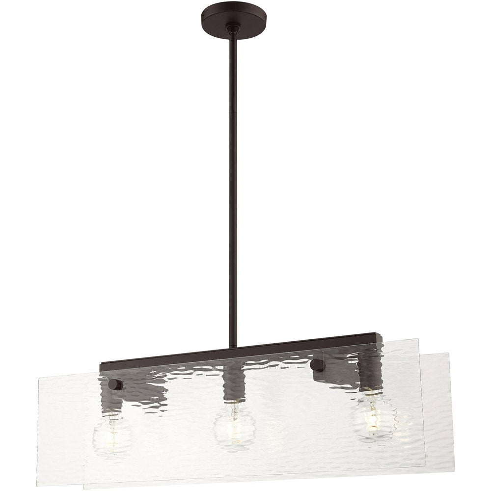 Bronze Three Light Metal Dimmable Chandelier With Shades HomeRoots