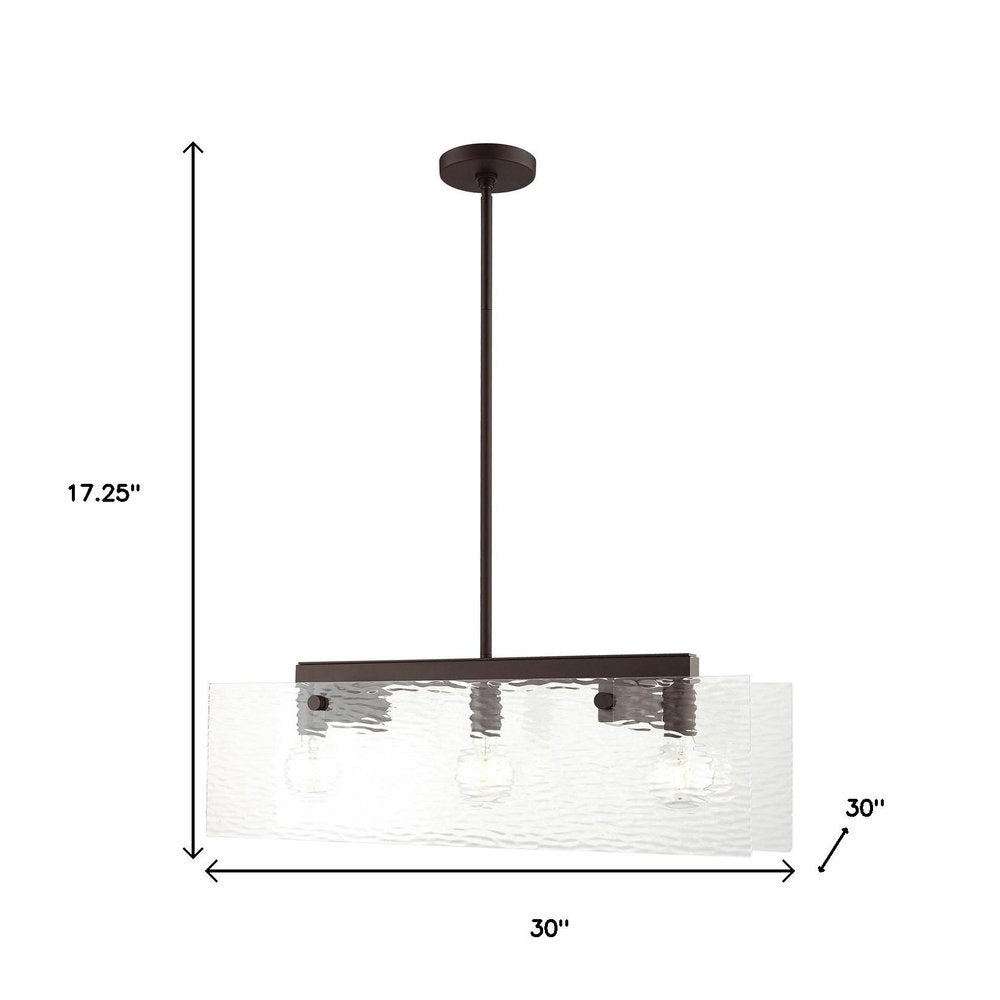Bronze Three Light Metal Dimmable Chandelier With Shades HomeRoots